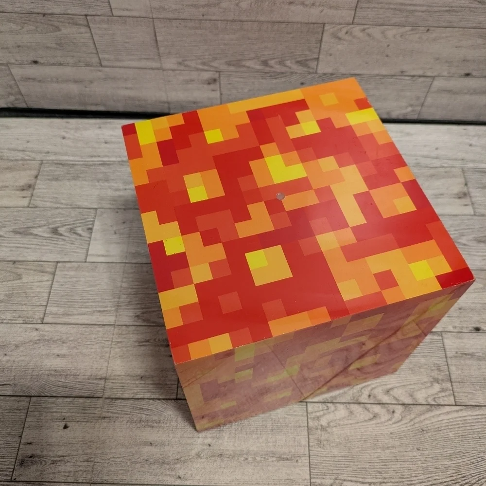 mojang minectaft Night Light Pixelated Orange and Yellow Cube